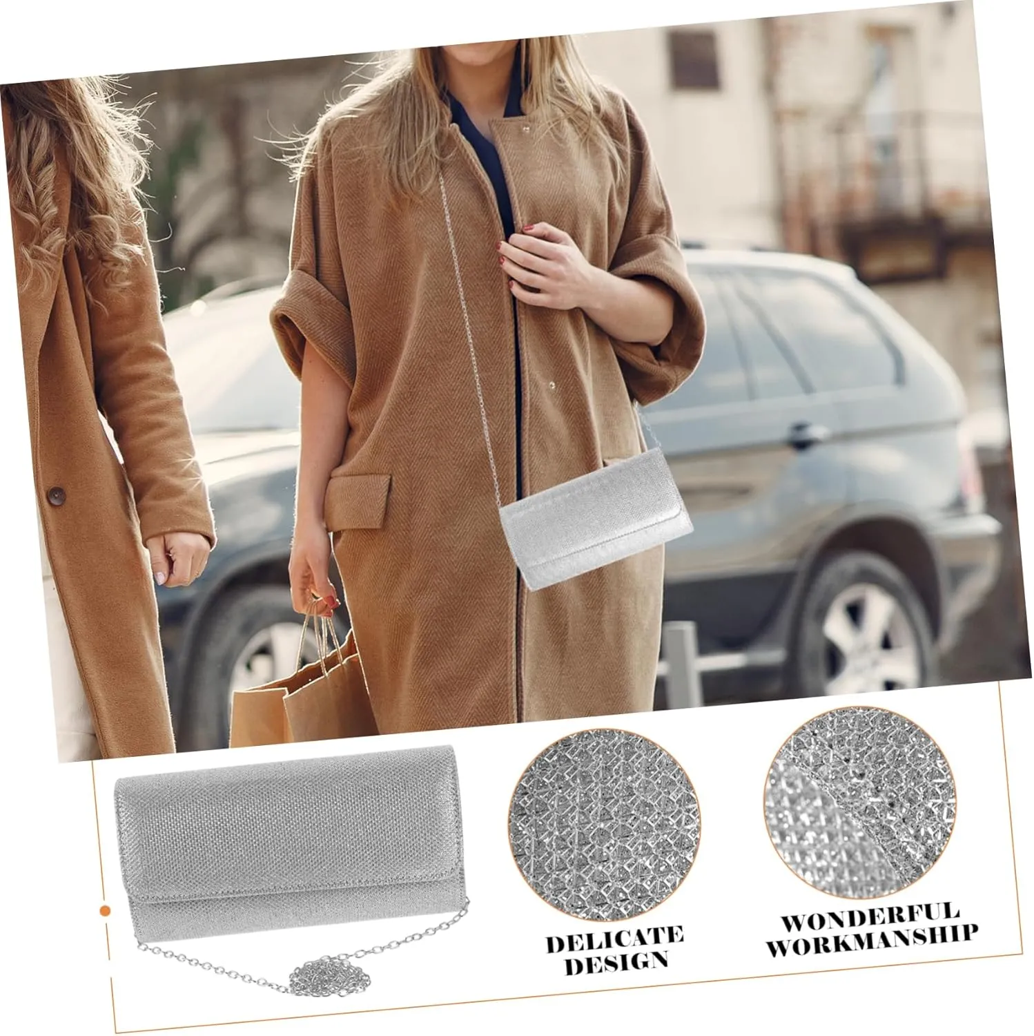 VALICLUD Handbag Evening Bag for Evening Bag Women's Evening Bag Purses Women's Carry Bag Women's Purse Evening Bag for Women Purse for Party Acrylic Shoulder Strap Gift Bag
