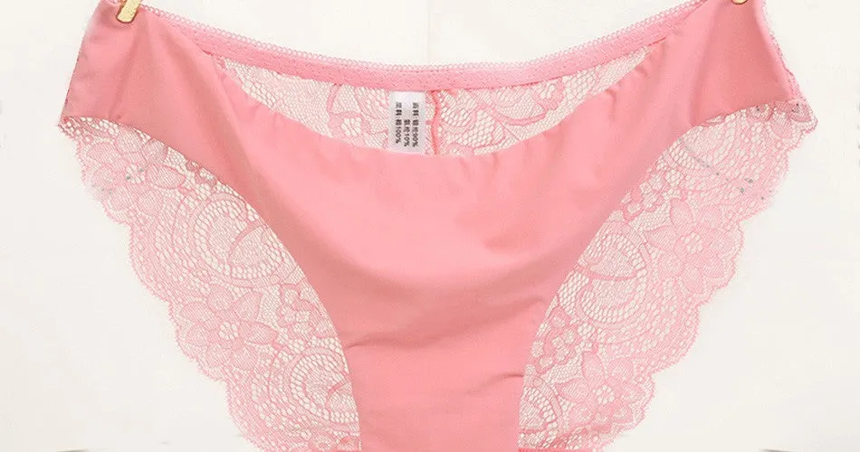 VenusFox Women's sexy seamless cotton lace panties Plus Size