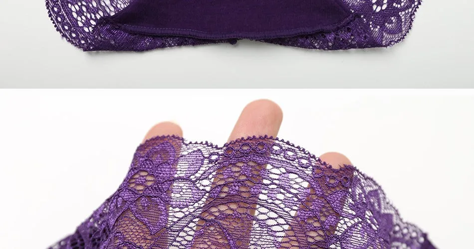 VenusFox Women's sexy seamless cotton lace panties Plus Size