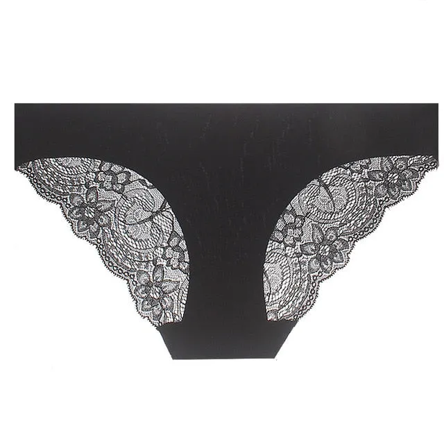 VenusFox Women's sexy seamless cotton lace panties Plus Size