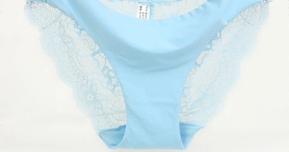 VenusFox Women's sexy seamless cotton lace panties Plus Size