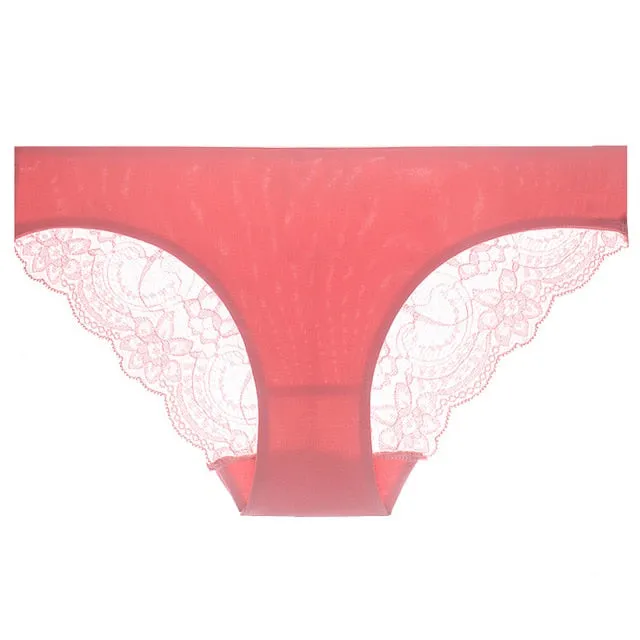 VenusFox Women's sexy seamless cotton lace panties Plus Size