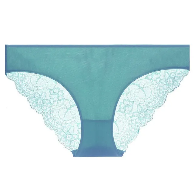 VenusFox Women's sexy seamless cotton lace panties Plus Size
