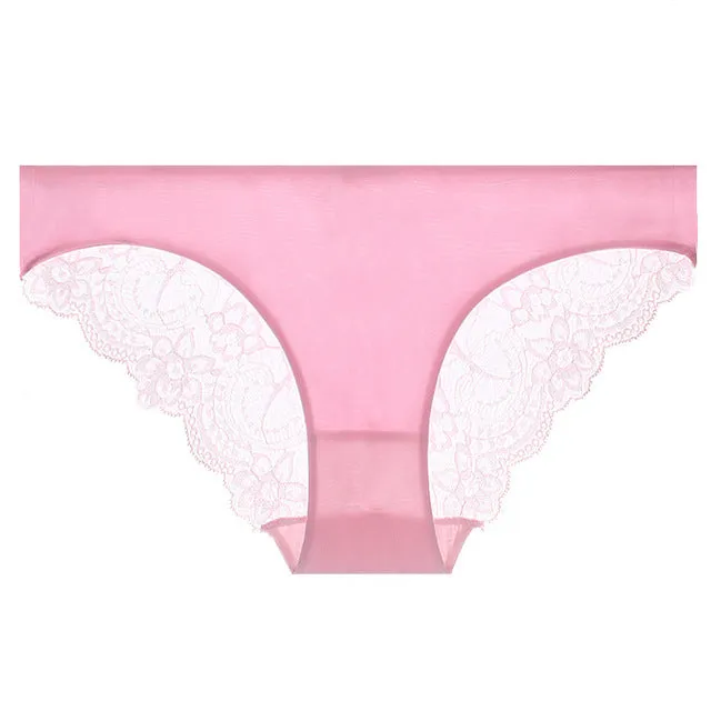 VenusFox Women's sexy seamless cotton lace panties Plus Size