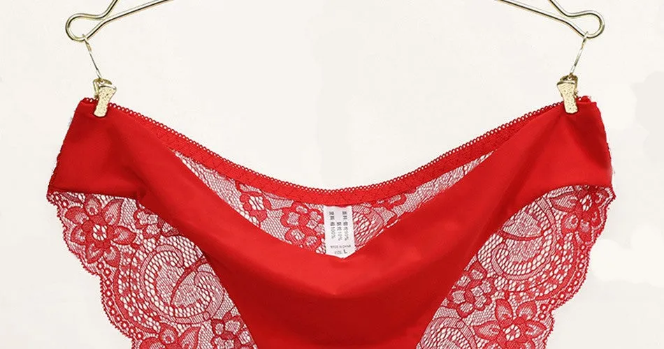 VenusFox Women's sexy seamless cotton lace panties Plus Size