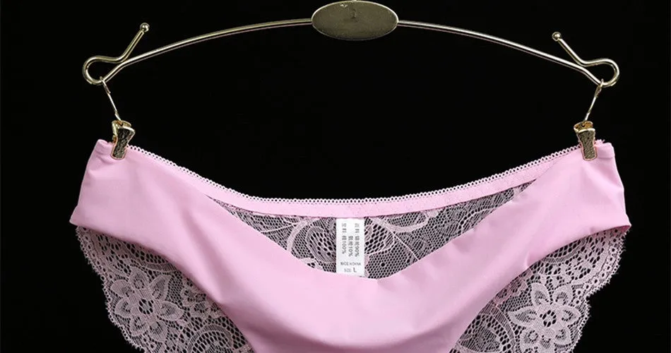 VenusFox Women's sexy seamless cotton lace panties Plus Size