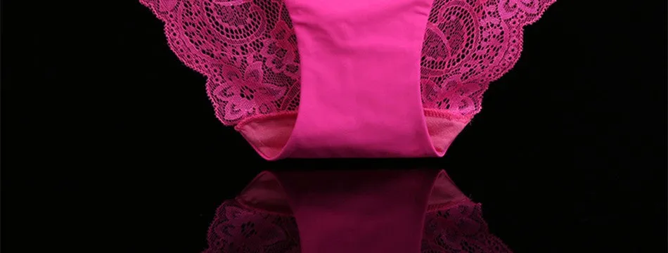 VenusFox Women's sexy seamless cotton lace panties Plus Size