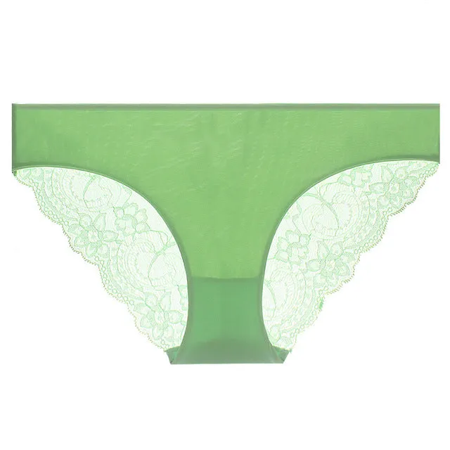 VenusFox Women's sexy seamless cotton lace panties Plus Size