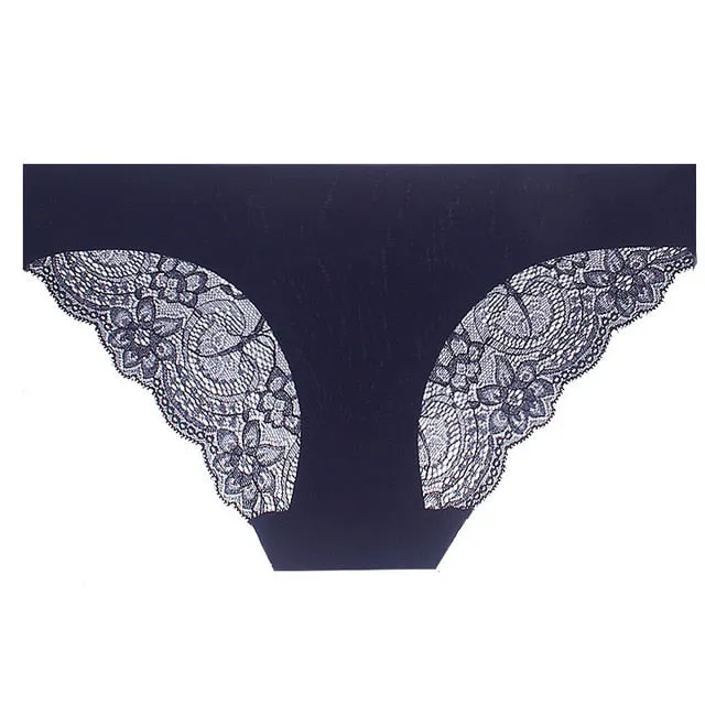 VenusFox Women's sexy seamless cotton lace panties Plus Size