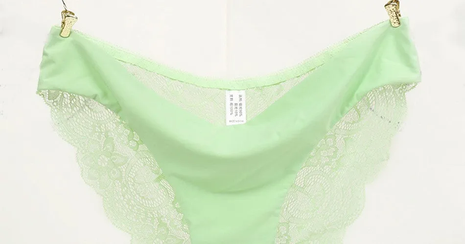 VenusFox Women's sexy seamless cotton lace panties Plus Size