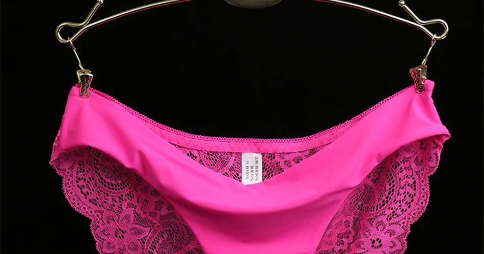 VenusFox Women's sexy seamless cotton lace panties Plus Size