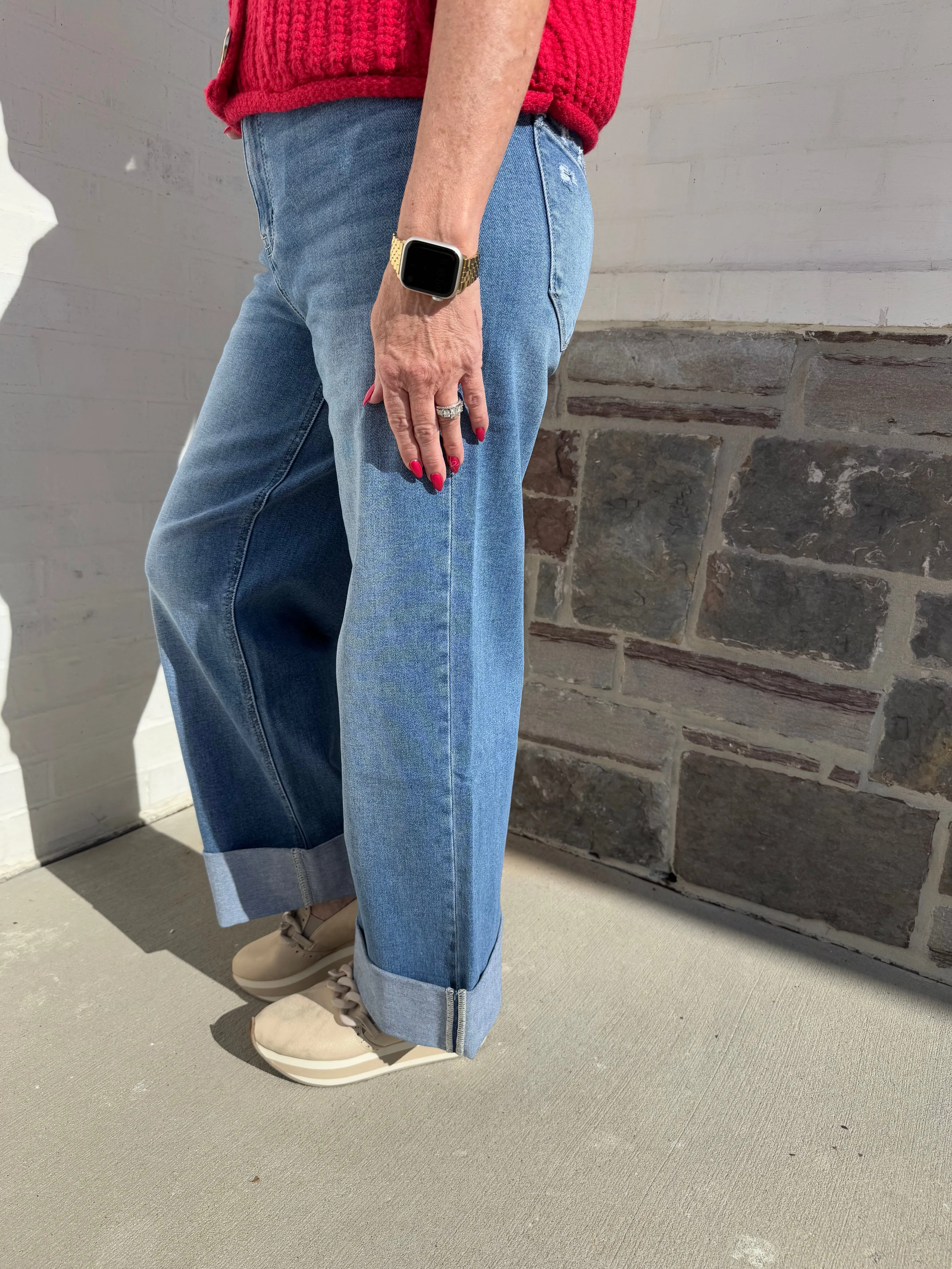 Vervet Denim: High Rise Cuffed Jean