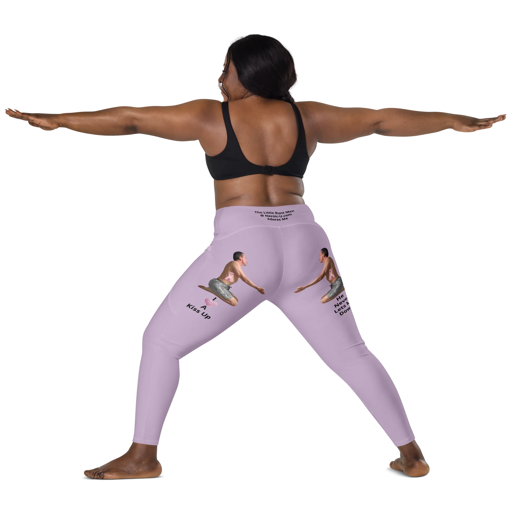 Viral Pale Purple High-Waist Crossover Leggings Funny 2XS-6XL Pockets Empowering