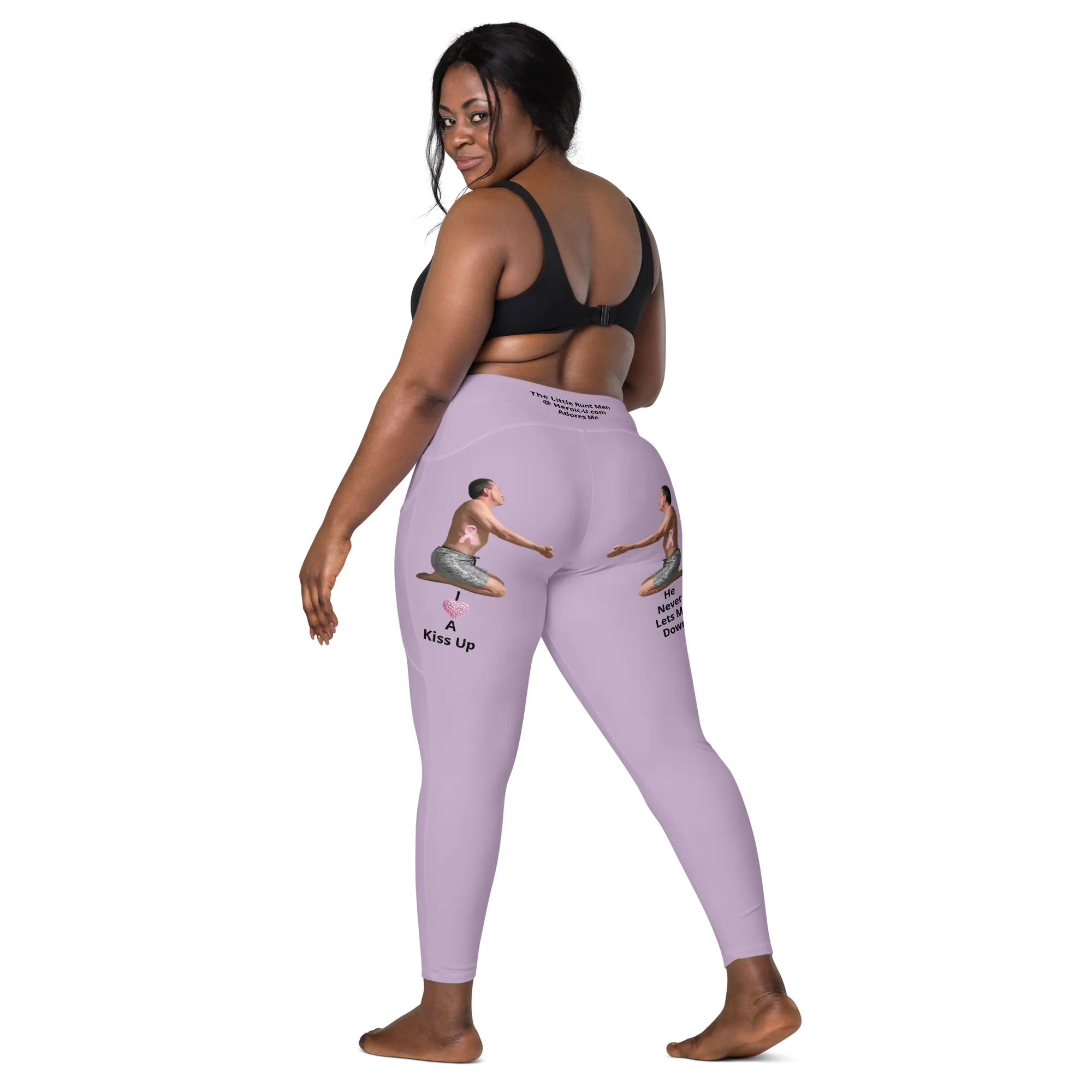 Viral Pale Purple High-Waist Crossover Leggings Funny 2XS-6XL Pockets Empowering