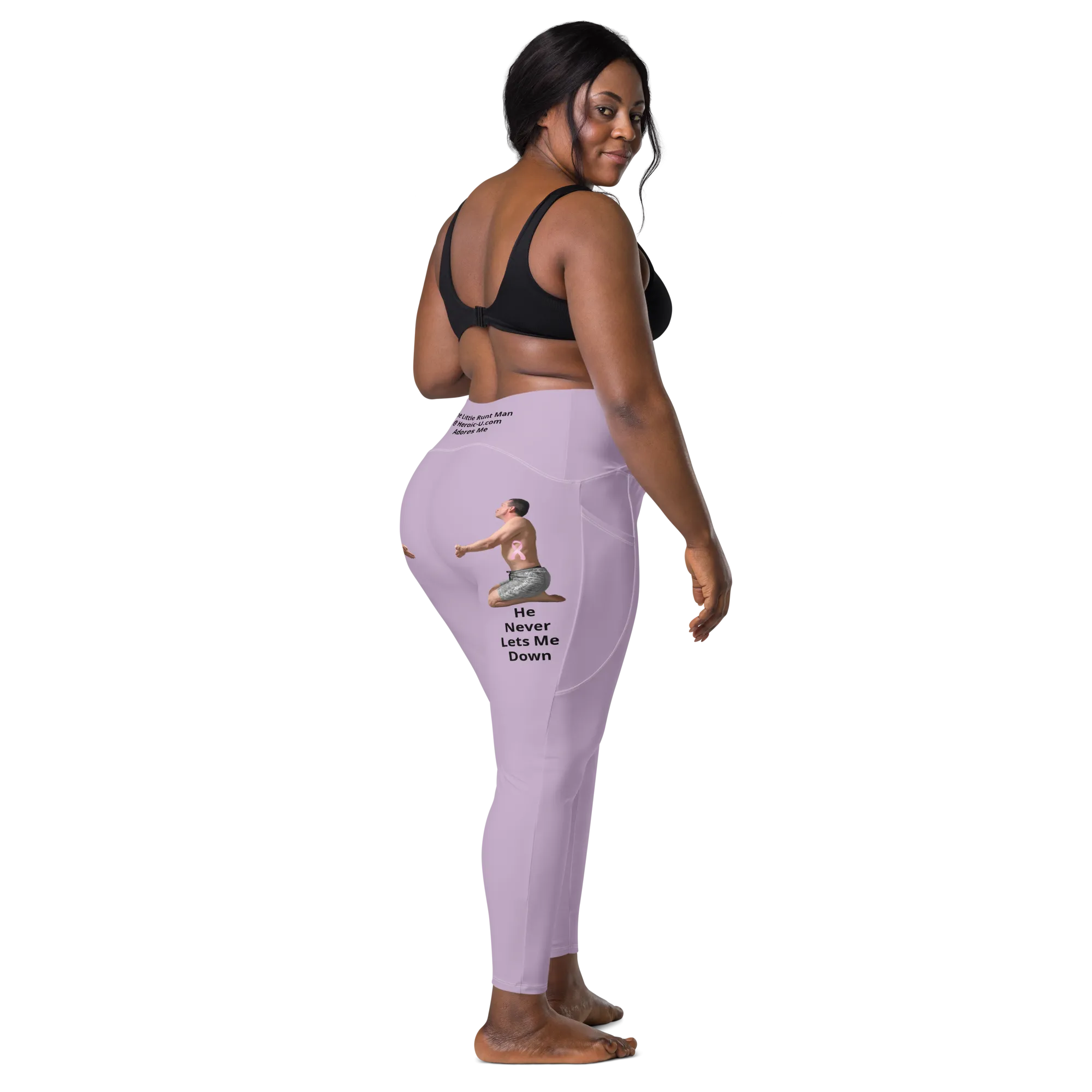 Viral Pale Purple High-Waist Crossover Leggings Funny 2XS-6XL Pockets Empowering