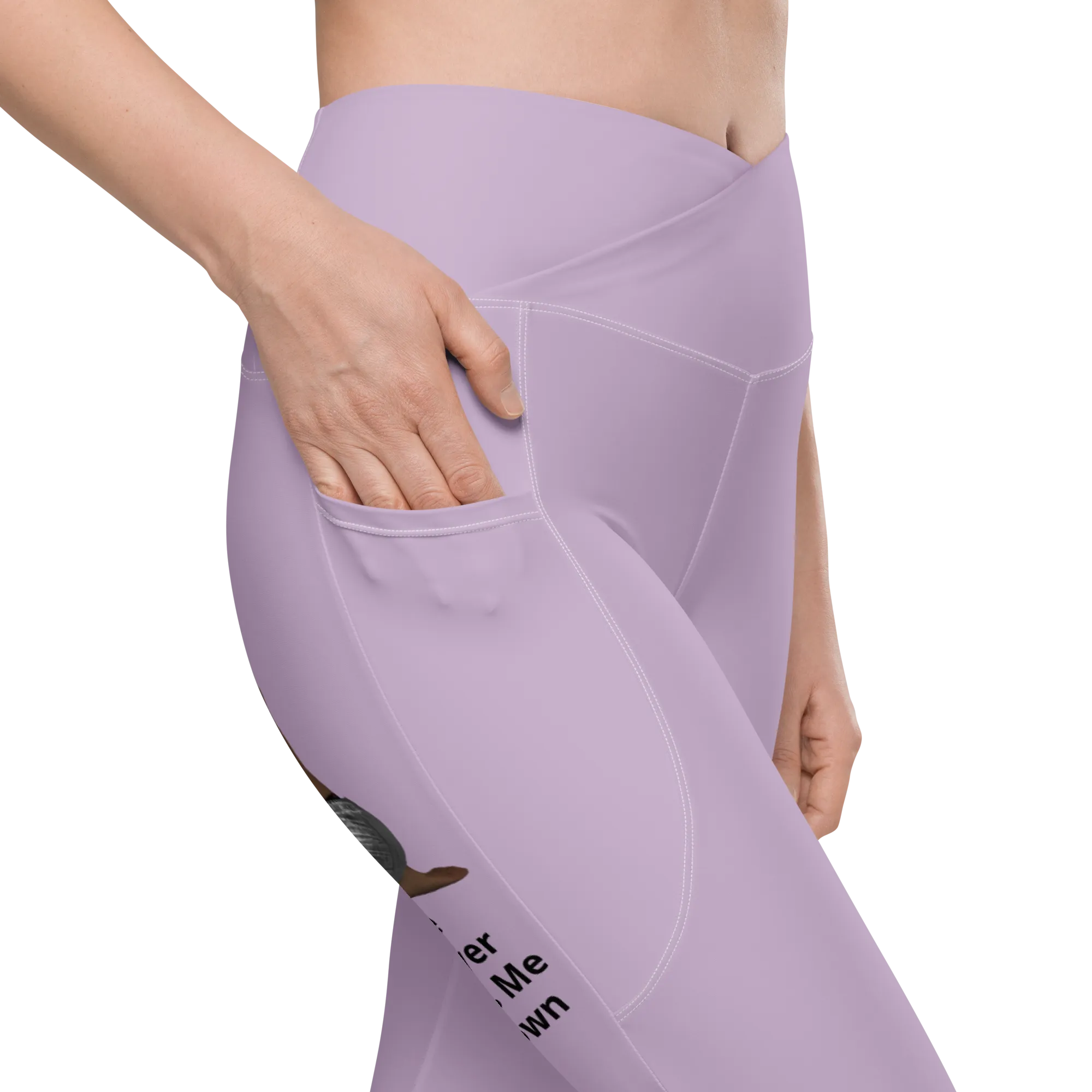 Viral Pale Purple High-Waist Crossover Leggings Funny 2XS-6XL Pockets Empowering