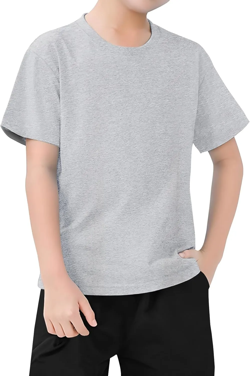 VOGRYE 5 Pack Boys Shirts Short Sleeve Shirts for Boys Cotton T-Shirts Kids Toddler Tshirts Tees Clothes Summer Tops