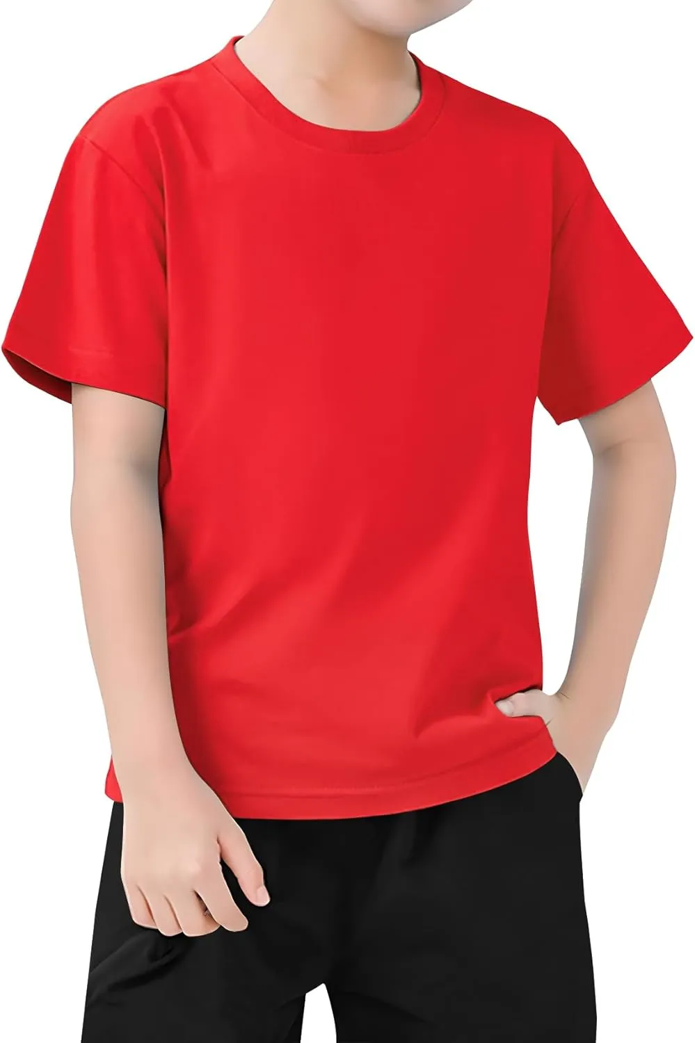 VOGRYE 5 Pack Boys Shirts Short Sleeve Shirts for Boys Cotton T-Shirts Kids Toddler Tshirts Tees Clothes Summer Tops