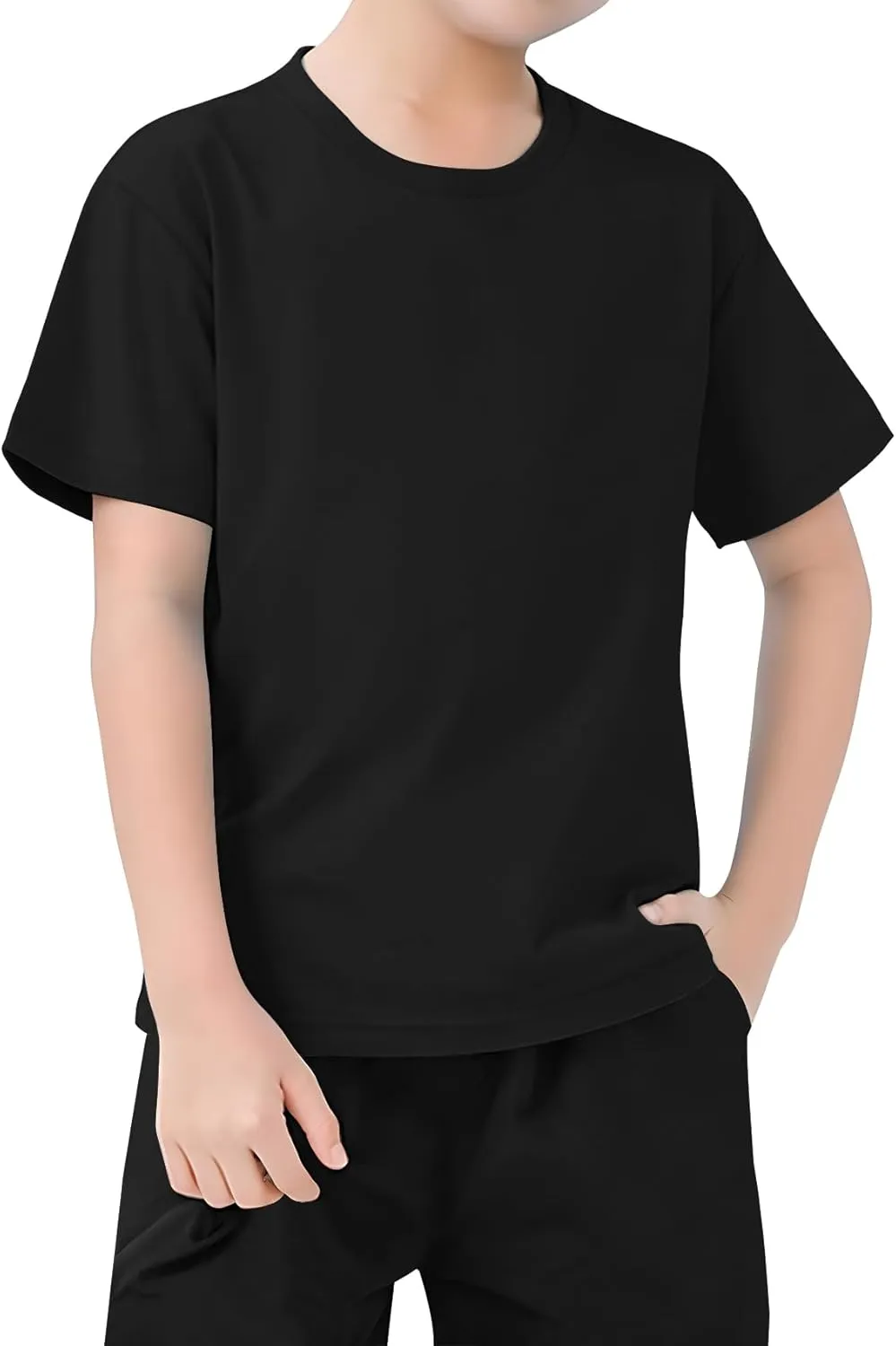 VOGRYE 5 Pack Boys Shirts Short Sleeve Shirts for Boys Cotton T-Shirts Kids Toddler Tshirts Tees Clothes Summer Tops