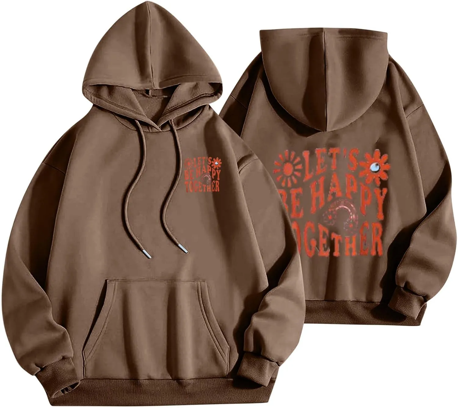 Women Letter Cute Hoodies Sweatshirts Long Sleeve Sweatshirt Graphic Pullover Tops Teen Girls Preppy School Clothes