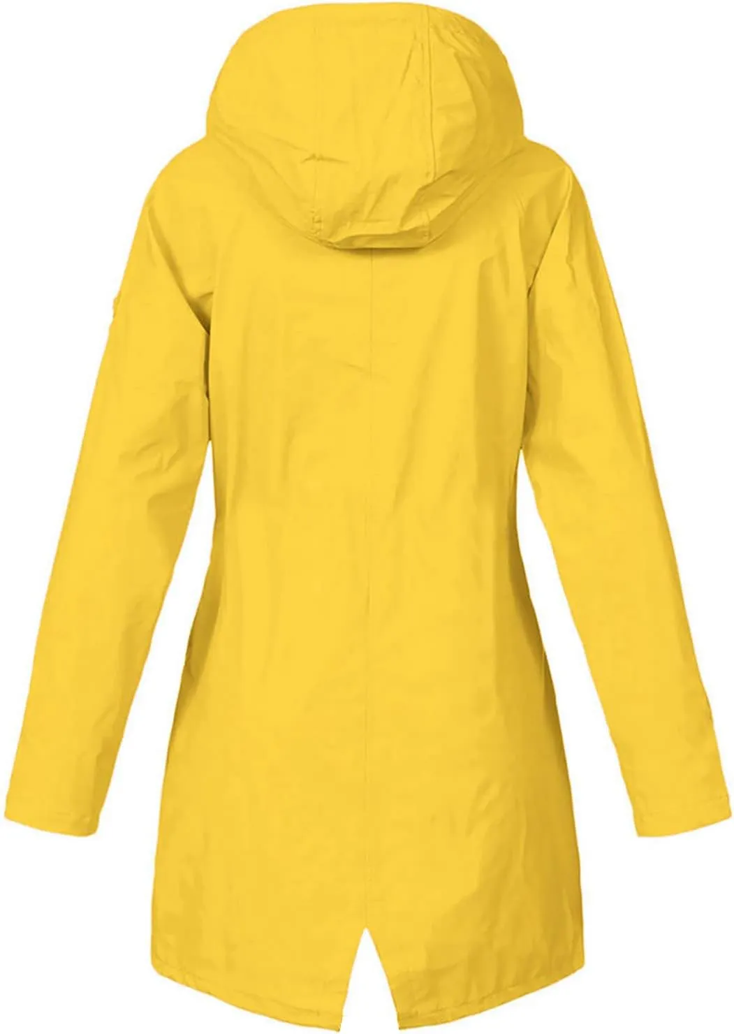 Women Light Rain Jacket with Hood Long Hooded Raincoat Waterproof Outdoor Travel Hiking Windbreaker