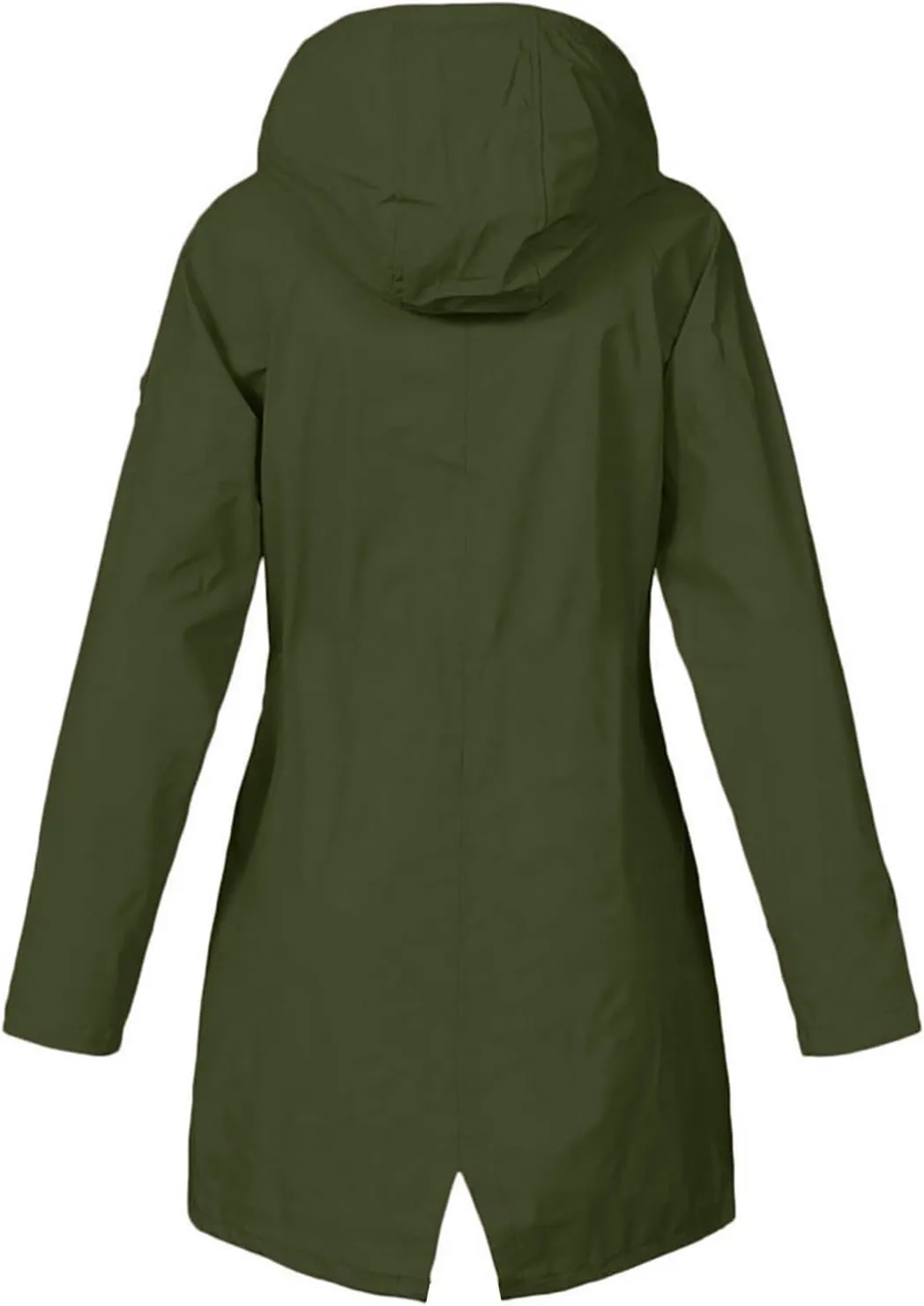 Women Light Rain Jacket with Hood Long Hooded Raincoat Waterproof Outdoor Travel Hiking Windbreaker