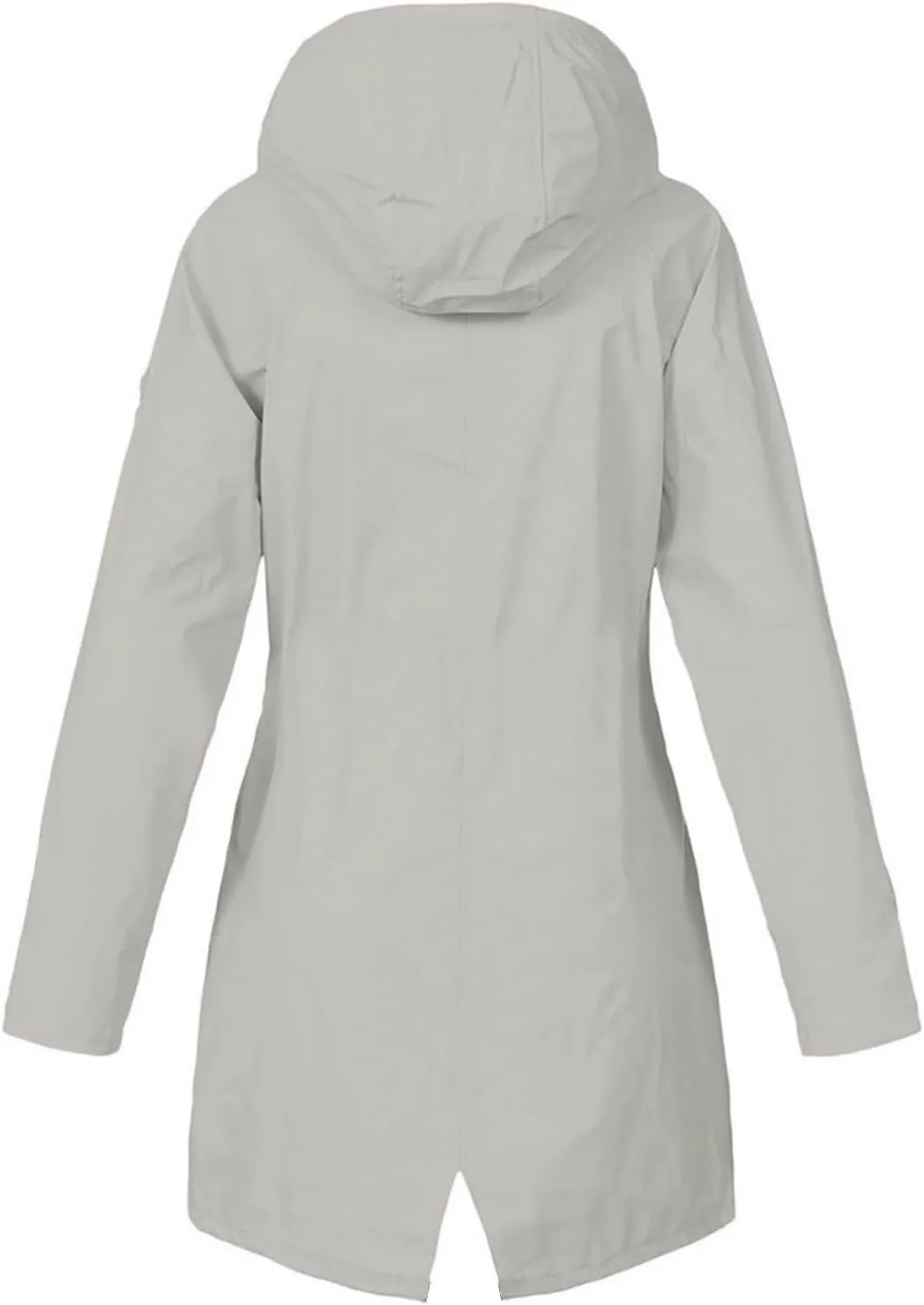 Women Light Rain Jacket with Hood Long Hooded Raincoat Waterproof Outdoor Travel Hiking Windbreaker