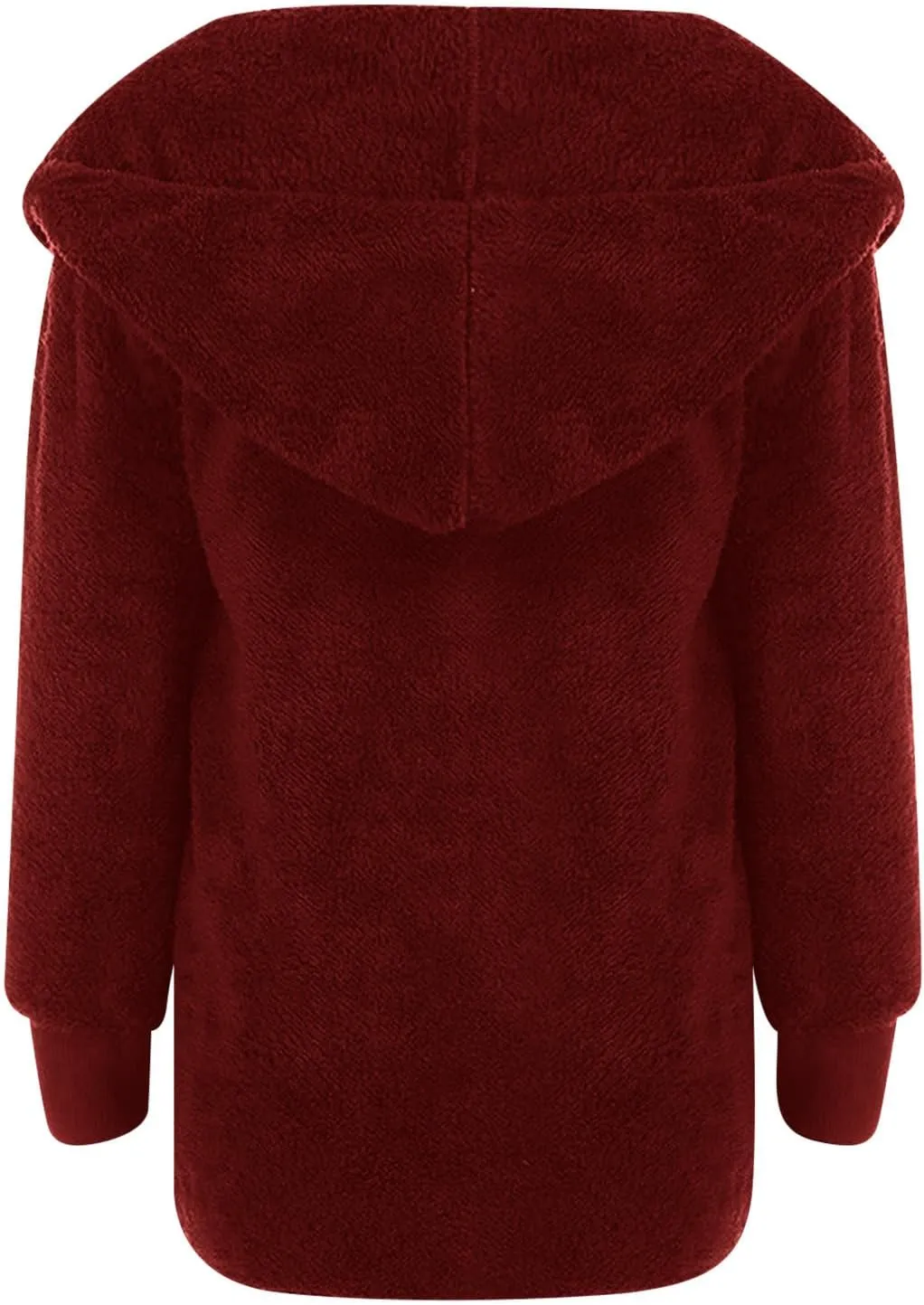 Women Oversized Plush Hoodie Coat Open Front Draped Pockets Cardigan Plain Plus Size Jacket Lightweight Sweater Coats
