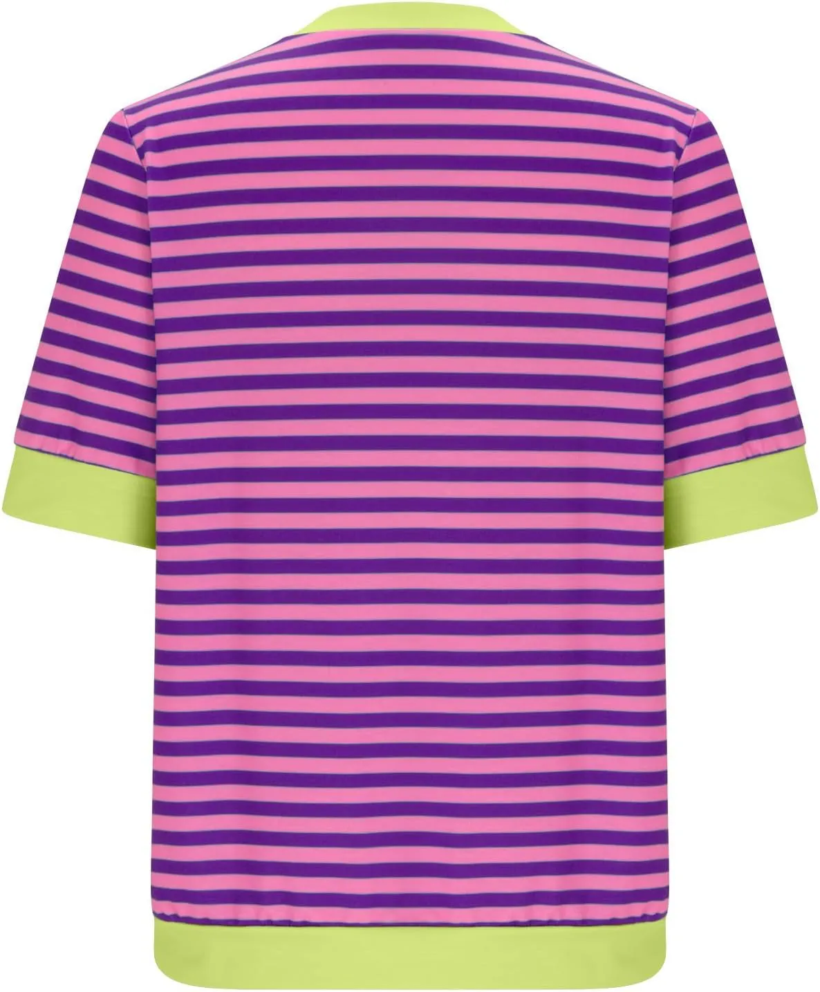 Women Oversized Striped Short Sleeve T-Shirts Color Block Crew Neck Loose Pullover Shirt Trendy Casual Summer Tee Tops