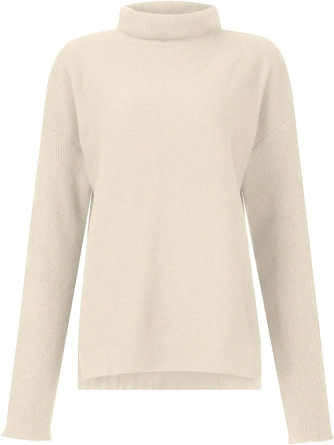 Women Oversized Turtleneck Long Batwing Sleeve Pullover Ribbed Knit Tunic Sweater Outfits 2024 Fall Trendy Clothes