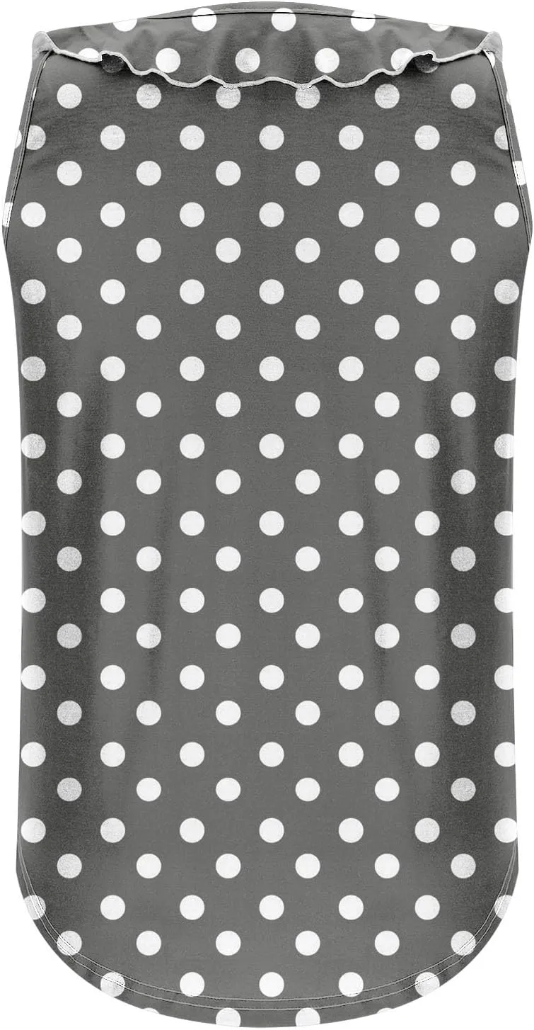 Women Polka Dot Summer Tank Tops, Sleeveless Ruffle Trim V-Neck Casual Vacation Shirts Soft Comfy Loose Daily Clothes