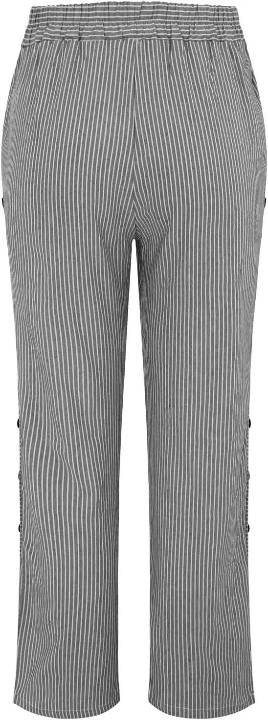 Women Summer Cotton Linen Palazzo Pants Cotton and Linen Casual Pants Comfy High Waisted Ladies Sweatpants Womens