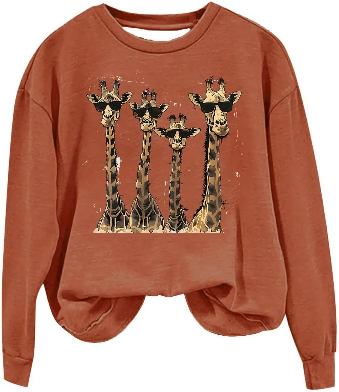 Women Sweatshirt Cute Giraffe Pullover Hoodie Long Sleeve Tops Pullover Y2k Crewneck Sweatshirts 2024