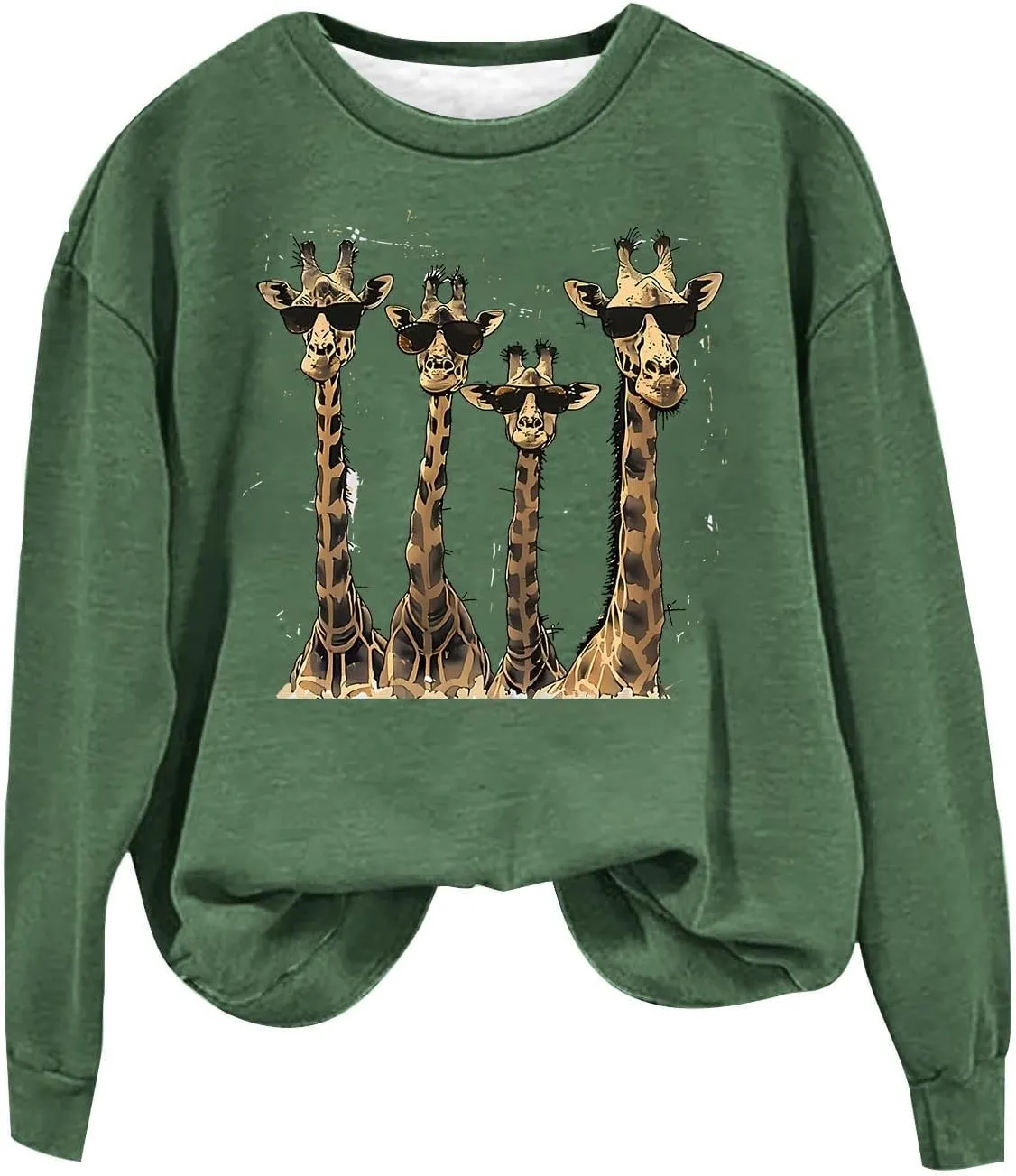 Women Sweatshirt Cute Giraffe Pullover Hoodie Long Sleeve Tops Pullover Y2k Crewneck Sweatshirts 2024