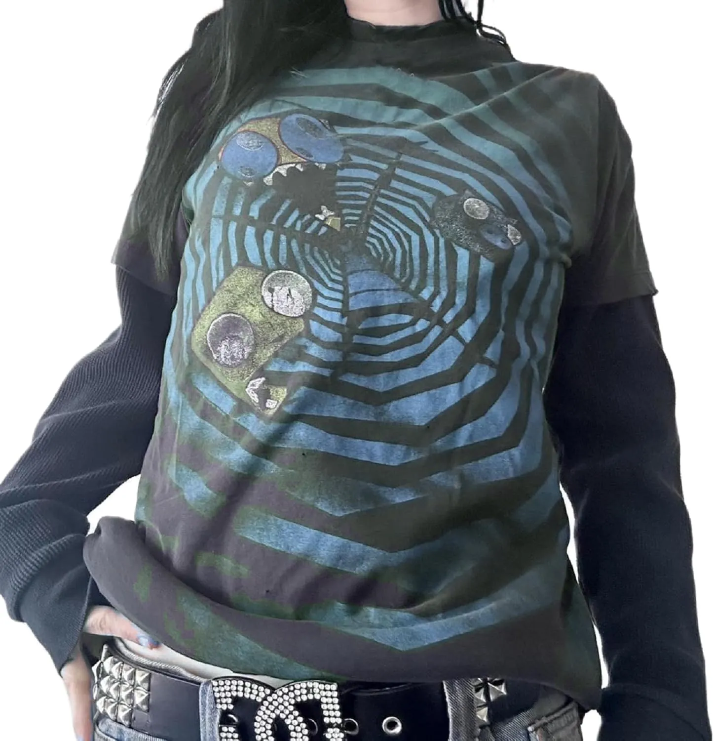 Women Y2k Gothic Shirt Long Sleeve Vintage Graphic Fairy Grunge Slim Fit Tee Topsp Steewear Teen Girls T Shirt