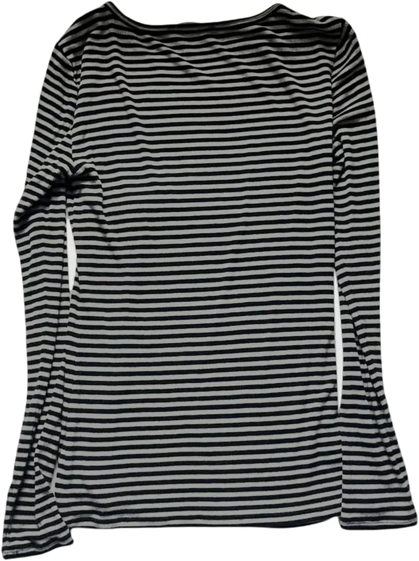 Women Y2k Long Sleeve Striped Tops Ribbed Knit Slim Fit Basic Shirts Button Down V Neck Henley Tee Tops