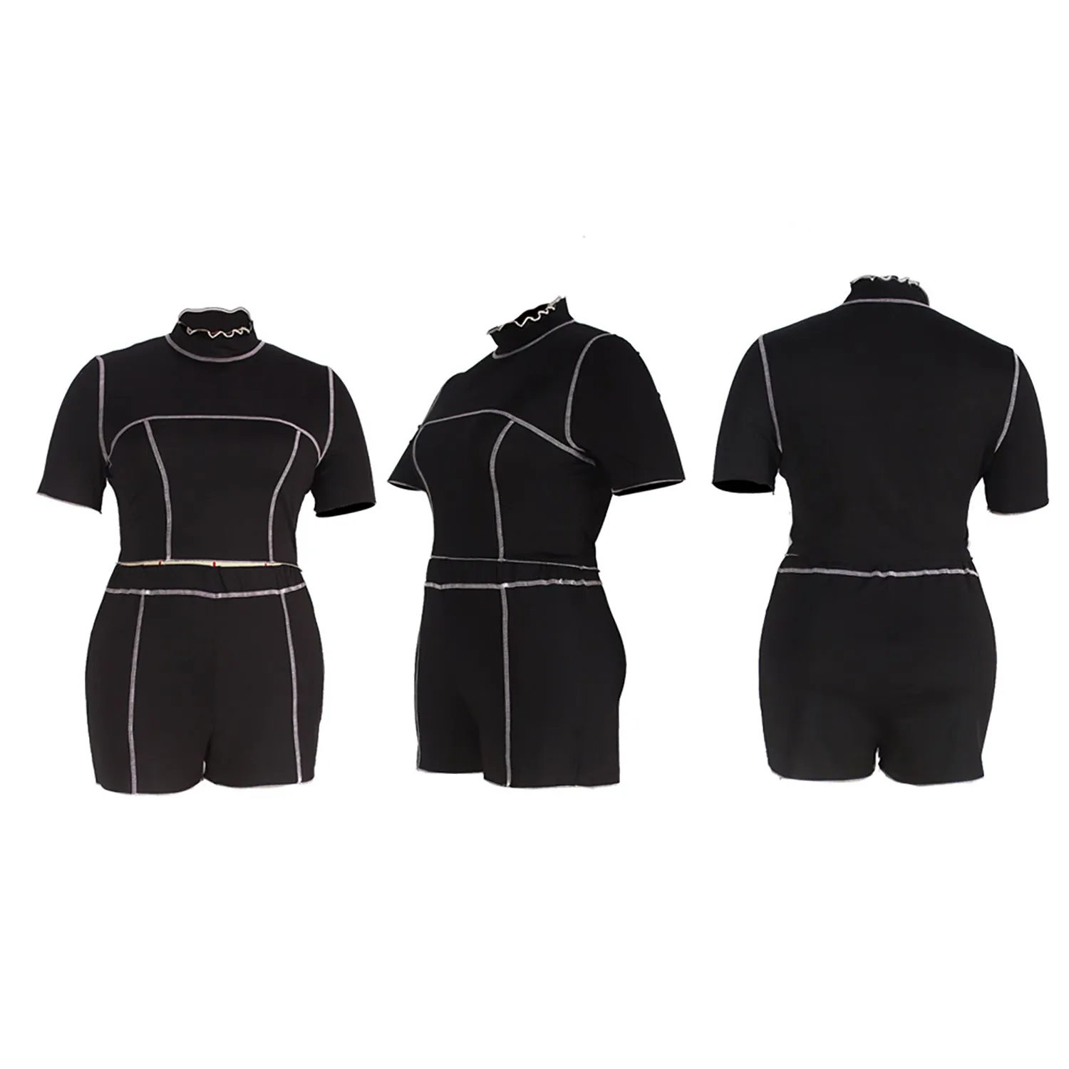 Womens 2 Piece Plus Size Outfit Short Sleeves Tracksuit Leisure Jogger Sportswear Set Activewear
