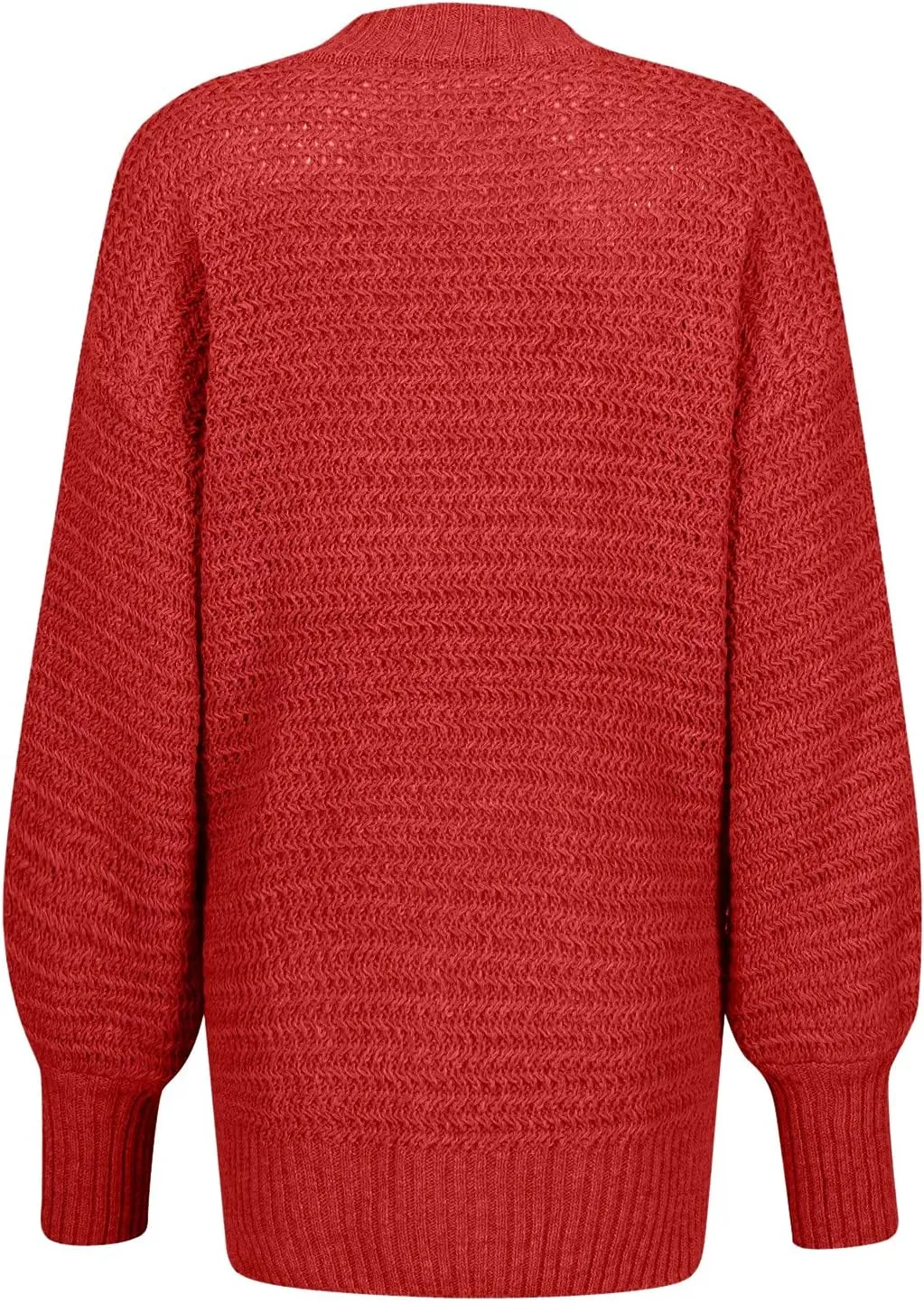 Women's 2024 Fall Casual Fall Oversized Sweater Long Sleeve Crew Neck Side Slit Oversized Ribbed Knit Pullover Tops
