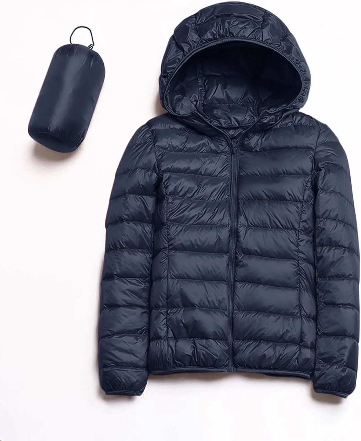 Womens 2024 Warm Lightweight Hooded Windproof Winter Coat Long Sleeve Casual Down Coat Home Outdoor Quilted Puffer Coat