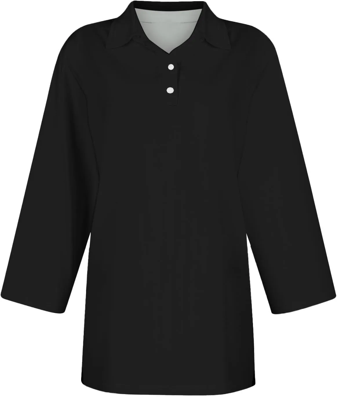 Womens 3/4 Sleeve Polo Shirts Business Casual V Neck Lapel Collar Button Down Work Polos Plus Size Basic Cute Tees