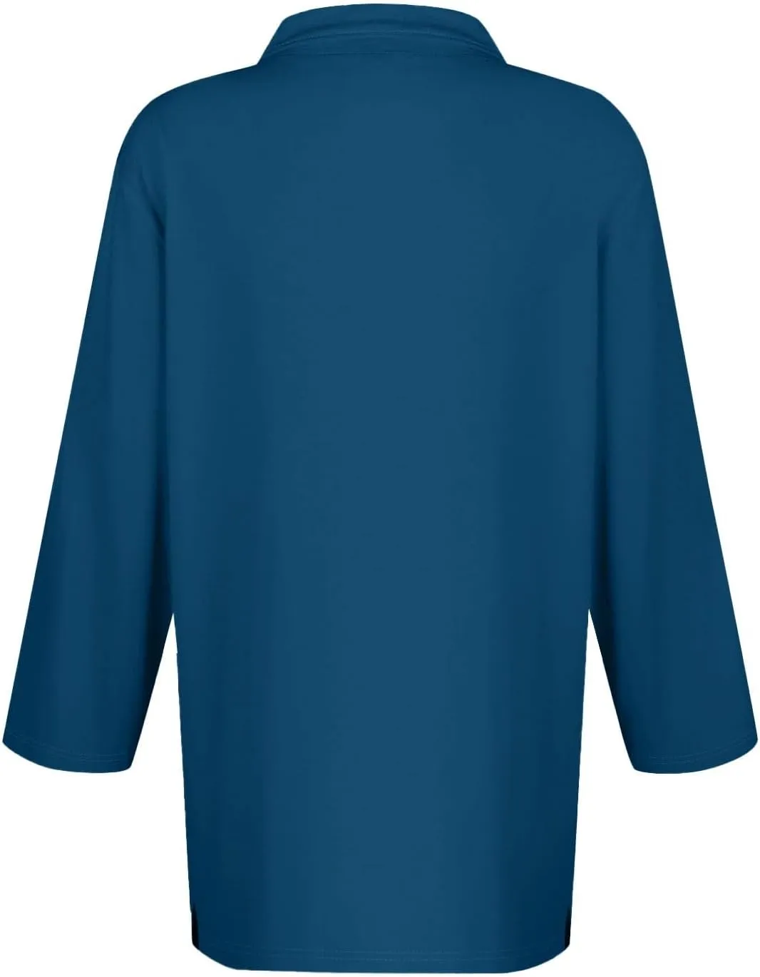 Womens 3/4 Sleeve Polo Shirts Business Casual V Neck Lapel Collar Button Down Work Polos Plus Size Basic Cute Tees