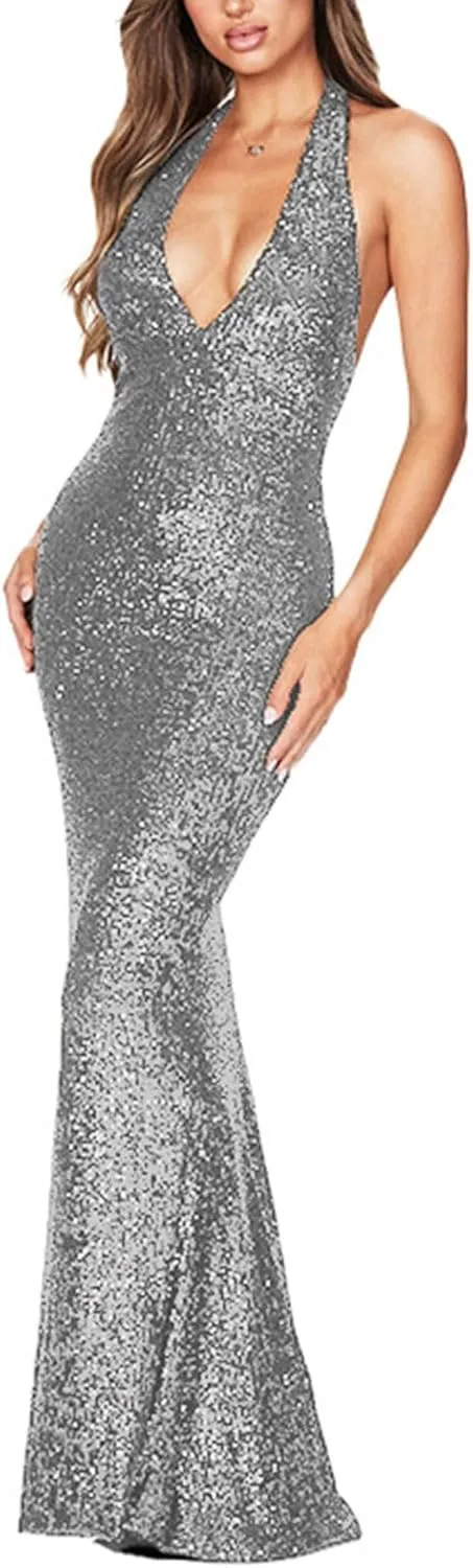Women's Bodycon Dresses Trendy Dressy Sleeveless Halter Neck Cocktail Dresses Evening Party Evening Birthday Dress