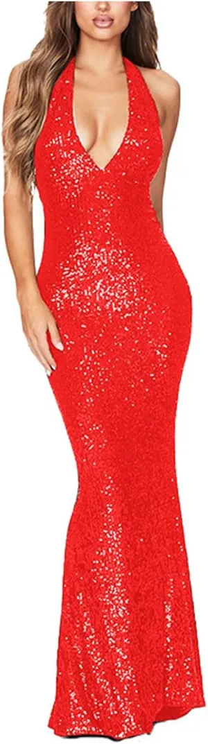 Women's Bodycon Dresses Trendy Dressy Sleeveless Halter Neck Cocktail Dresses Evening Party Evening Birthday Dress