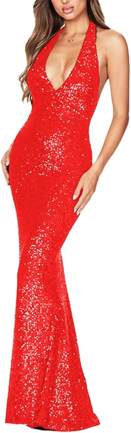 Women's Bodycon Dresses Trendy Dressy Sleeveless Halter Neck Cocktail Dresses Evening Party Evening Birthday Dress