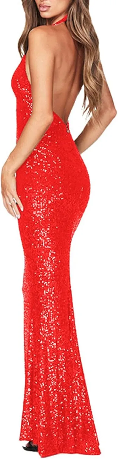Women's Bodycon Dresses Trendy Dressy Sleeveless Halter Neck Cocktail Dresses Evening Party Evening Birthday Dress
