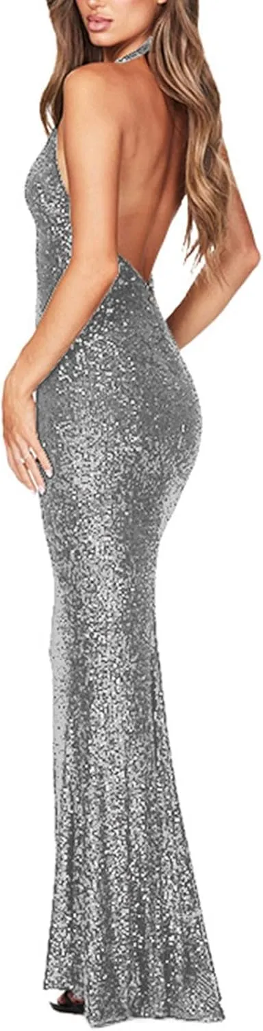 Women's Bodycon Dresses Trendy Dressy Sleeveless Halter Neck Cocktail Dresses Evening Party Evening Birthday Dress