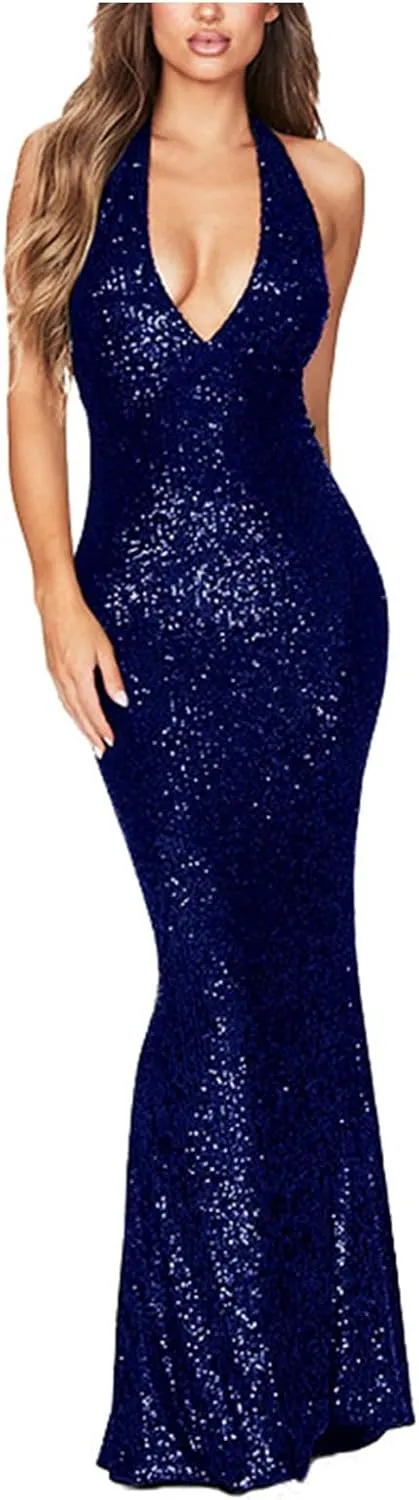 Women's Bodycon Dresses Trendy Dressy Sleeveless Halter Neck Cocktail Dresses Evening Party Evening Birthday Dress