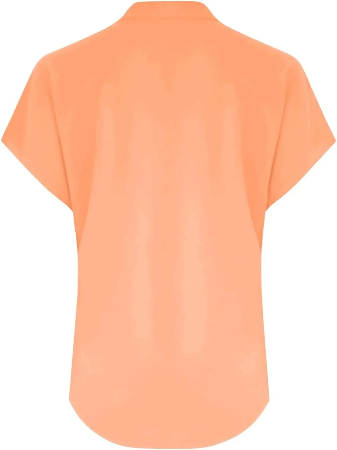 Womens Button Down Shirt Cotton Linen Blouse Stand Up Collarless Tops V-Neck Cotton Short Sleeved Blouse for Women 2025