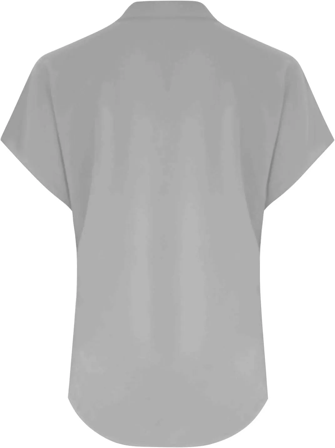 Womens Button Down Shirt Cotton Linen Blouse Stand Up Collarless Tops V-Neck Cotton Short Sleeved Blouse for Women 2025