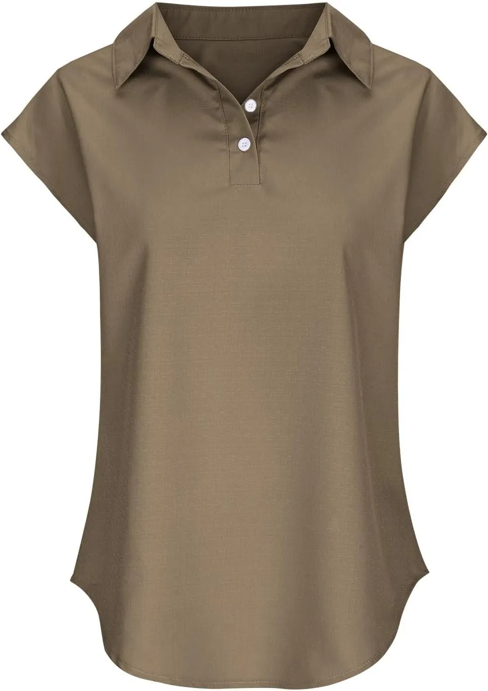 Women's Cap Sleeve Golf Polo Shirt Collared V Neck Tennis Tank Tops UPF 50  Quick Dry Lightweight Casual Athletic Top